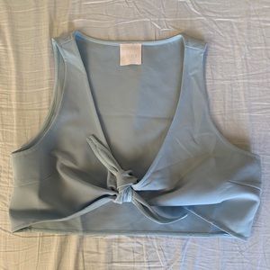 Blue Meshki Tie Front Top